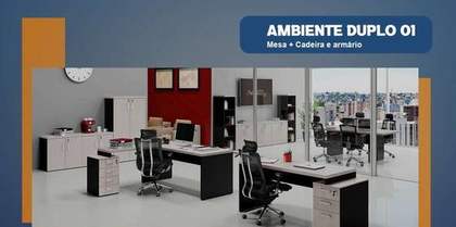 Ambiente Duplo 01: Mesa + Cadeira e Armário