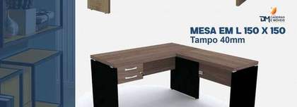 Mesa em L 150x150 Tampo 40mm
